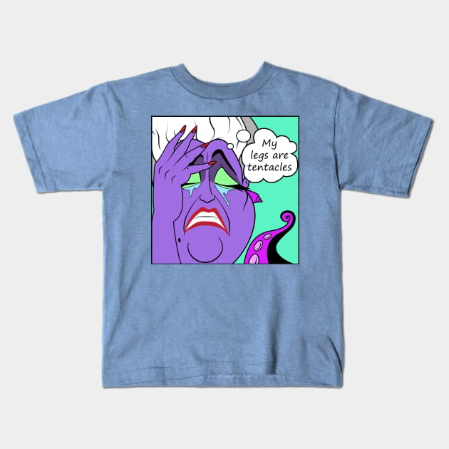 Villain World Problems - Ursula Kids T-Shirt by SwanStarDesigns